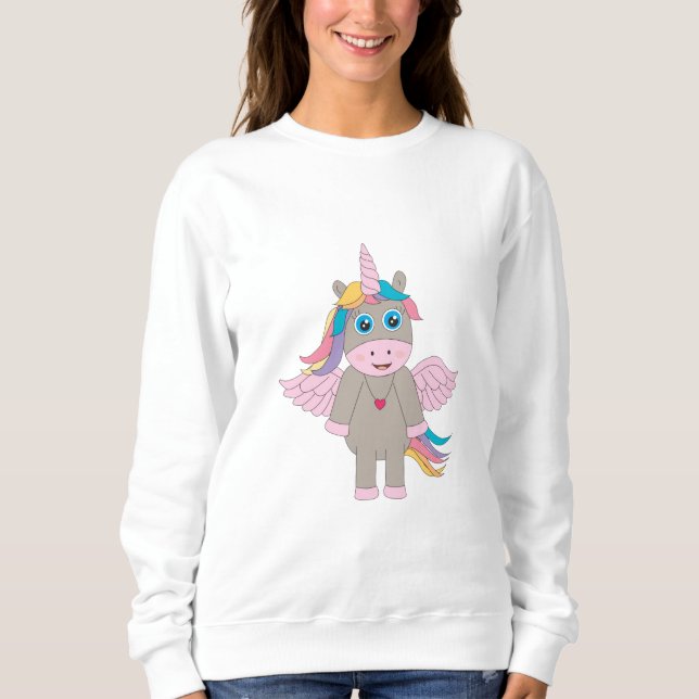 Camiseta Design de Cute Rainbow Unicorn (Frente)