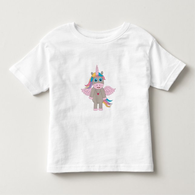 Camiseta Design de Cute Rainbow Unicorn (Frente)