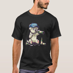 Camiseta Design de de Bebendo de Caricatura Humorística