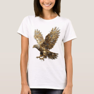 Camiseta Design de declaração Águia de Prata LIMPA