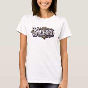 Camiseta Design de declaração BLESSED único