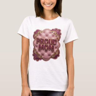 Camiseta Design de declaração de MÃE ORGULHOSA Witty Gold P