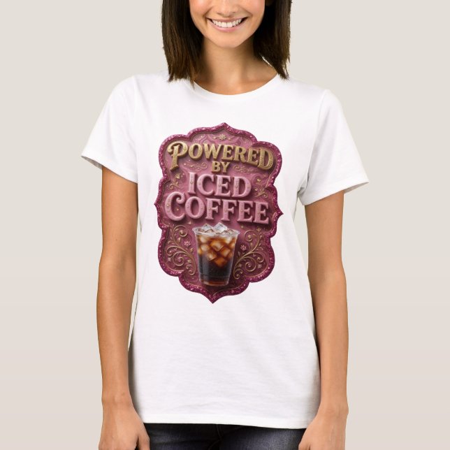 Camiseta Design de declaração de ouro ousado com café gelad (Frente)