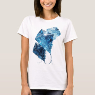 Camiseta Design de declaração de pirâmides de gelo azul pra