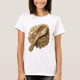 Camiseta Design de declaração GEMS OF ABUNDANCE em Ouro Div