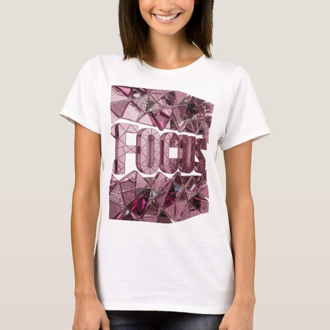 Camiseta Design de declaração icônico rosa FOCUS (Frente)