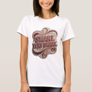 Camiseta Design de declaração Rosa SMART MUITO SMART Fashio