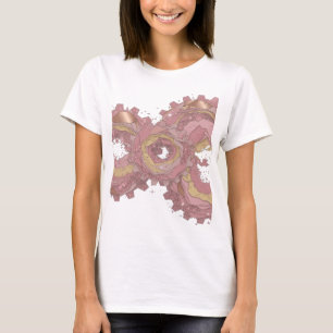 Camiseta Design de declaração ROSE GEAR Prata Jovial