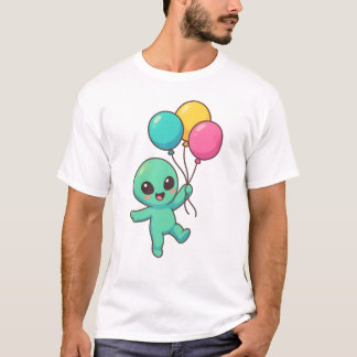 Camiseta Design de desenho animado de alienígena Kawaii com