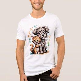 Camiseta ✨Design de desenho animado de amizade entre cachor