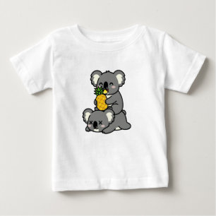 Camiseta Design de desenho animado de coalas fofos comendo