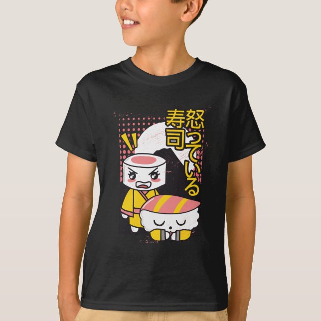 Camiseta Design de desenho animado de lutadores de karatê d (Frente)