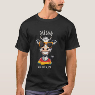 Camiseta Design de desenho animado de vaca engraçada Oregon