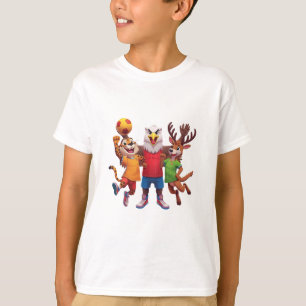 Camiseta Design de desenho animado fofo de mascote de equip