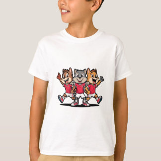 Camiseta Design de desenho animado fofo de mascote de equip