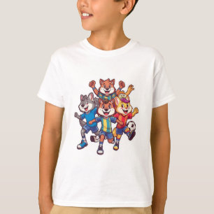 Camiseta Design de desenho animado fofo de mascote de equip