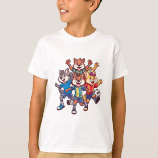 Camiseta Design de desenho animado fofo de mascote de equip