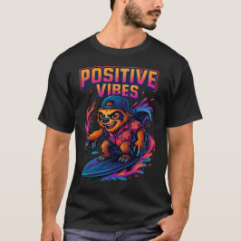 Camiseta Design de Desenho Animado Tropical Neon