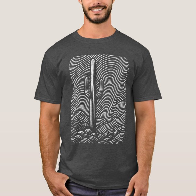 Camiseta Design de Deserto de Cacto (Frente)