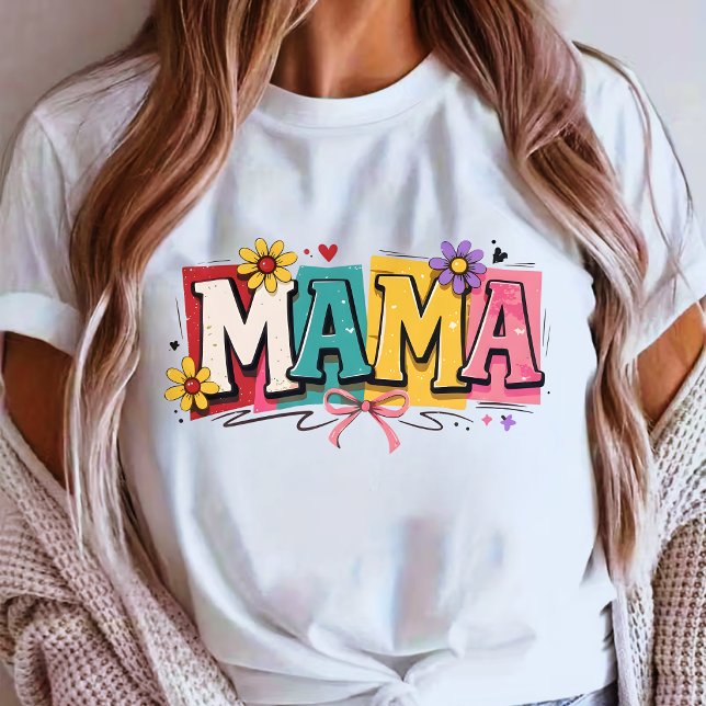 Camiseta Design de Dia das Mães Retro Mama (Criador carregado)