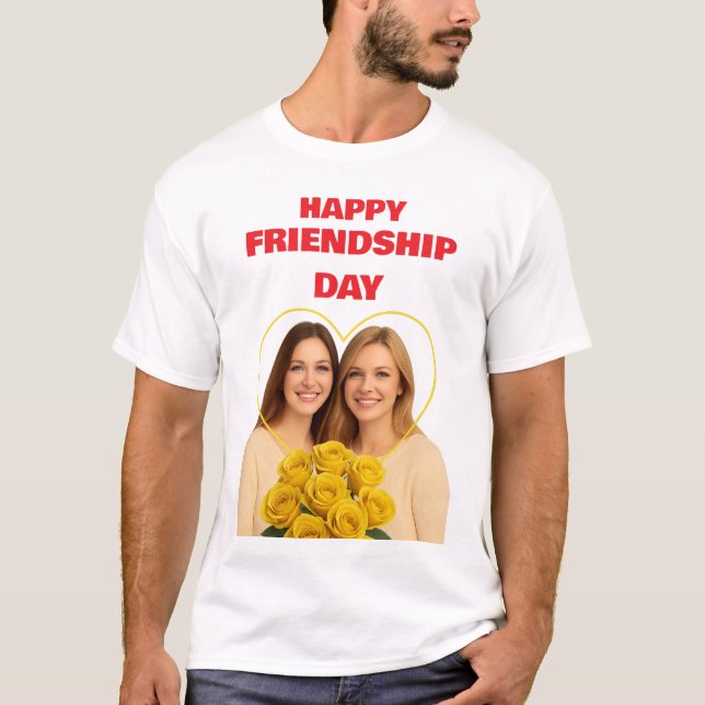 Camiseta Design de Dia dos Amigos Personalizável–Adicione F (Frente)