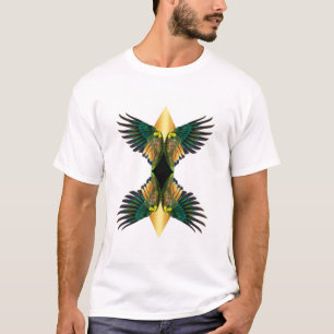 Camiseta Design de Diamante de Duas Asas Douradas
