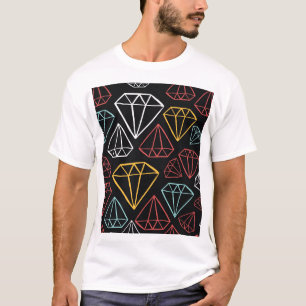 Camiseta Design de diamante de vindima, padrão sem costura