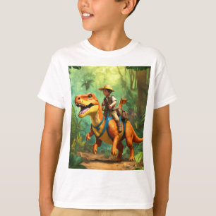 Camiseta design de dinossauro adorável e fofo