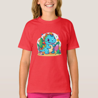Camiseta Design de Dinossauro Bonito