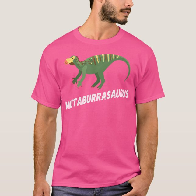Camiseta Design de Dinossauro Bonito Muttaburrasaurus (Frente)