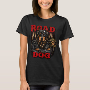 Camiseta Design de Doberman Motociclista â€“ Cão de Estrada