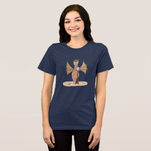 Camiseta Design de Dragão Fofo de Verão na Praia