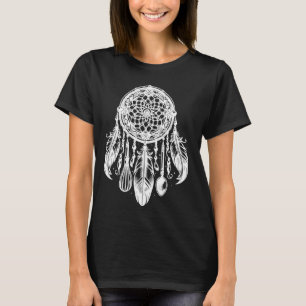 Camiseta Design de Dreamcatcher com Penas para Dentes Boêmi