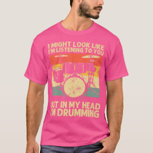 Camiseta Design De Drummer Engraçado Para Mulheres Homens D
