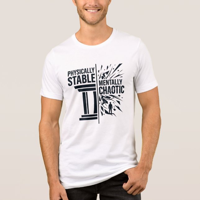 Camiseta Design de Dualidade Fisicamente Estável Mentalment (Frente)