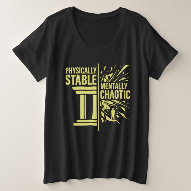 Camiseta Design de Dualidade Fisicamente Estável Mentalment (Frente do Design)