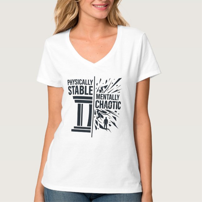 Camiseta Design de Dualidade Fisicamente Estável Mentalment (Frente)