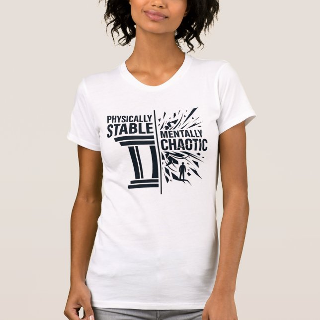 Camiseta Design de Dualidade Fisicamente Estável Mentalment (Frente)