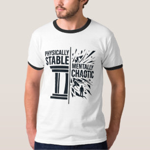 Camiseta Design de Dualidade Fisicamente Estável Mentalment