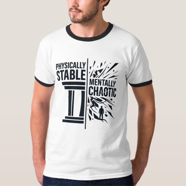 Camiseta Design de Dualidade Fisicamente Estável Mentalment (Frente)