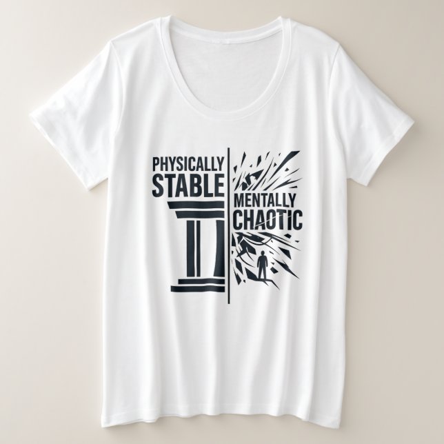 Camiseta Design de Dualidade Fisicamente Estável Mentalment (Frente do Design)