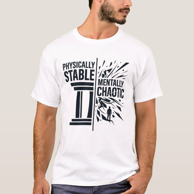 Camiseta Design de Dualidade Fisicamente Estável Mentalment (Frente)