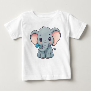 Camiseta Design de elefante de bebê cartoonista bonito