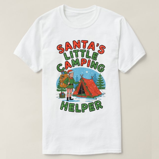 Camiseta Design de Elf de Natal do Auxiliar de Acampamento  (Frente do Design)