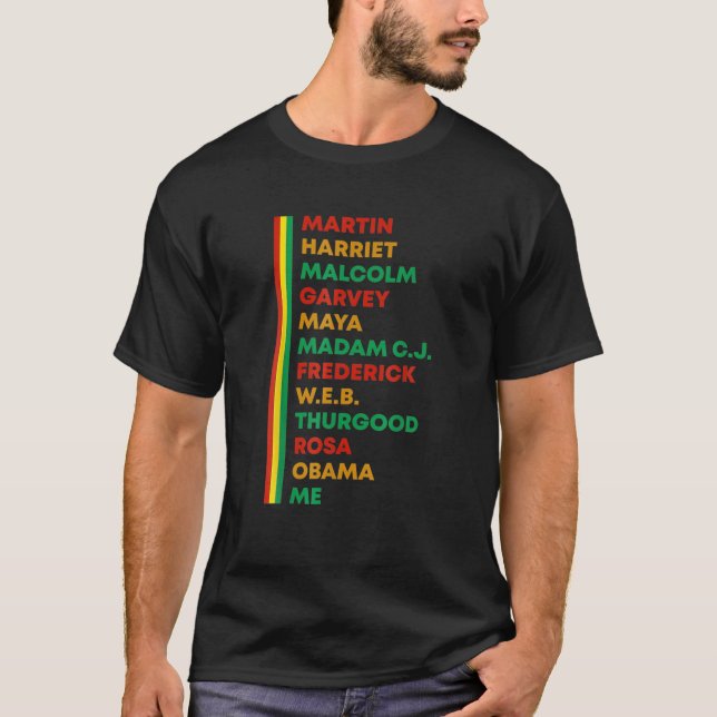 Camiseta Design de Empoderamento de Mês de História Negra p (Frente)