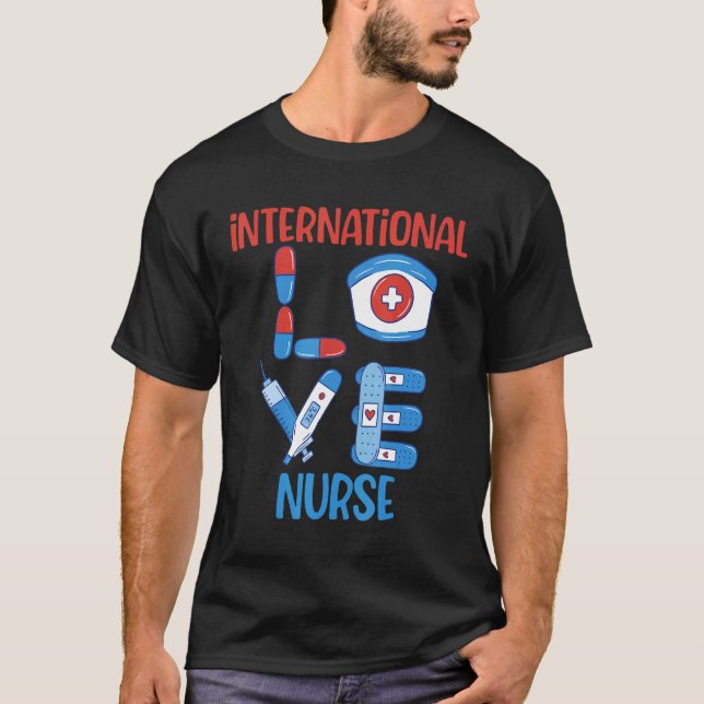 Camiseta Design de Enfermeiro de Amor Internacional (Frente)
