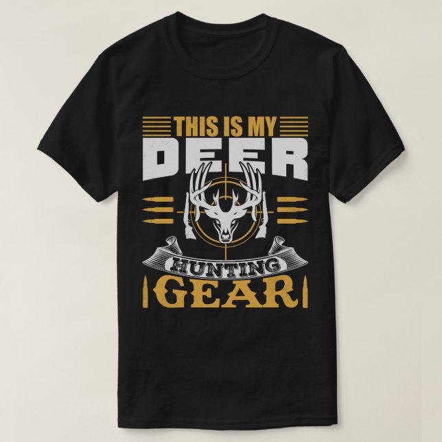 Camiseta Design de Equipamento de Caça ao Veado (Frente do Design)