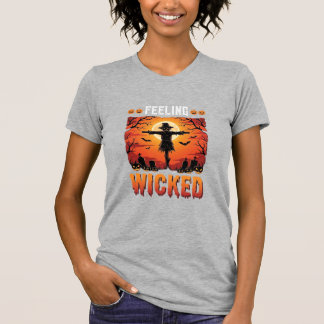 Camiseta Design de Espantalho de Halloween Sentindo-se Malv