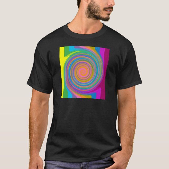 Camiseta Design de espiral colorida (Frente)