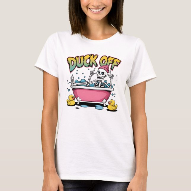 Camiseta Design de Esqueleto Divertido Caindo Fora - 61161 (Frente)